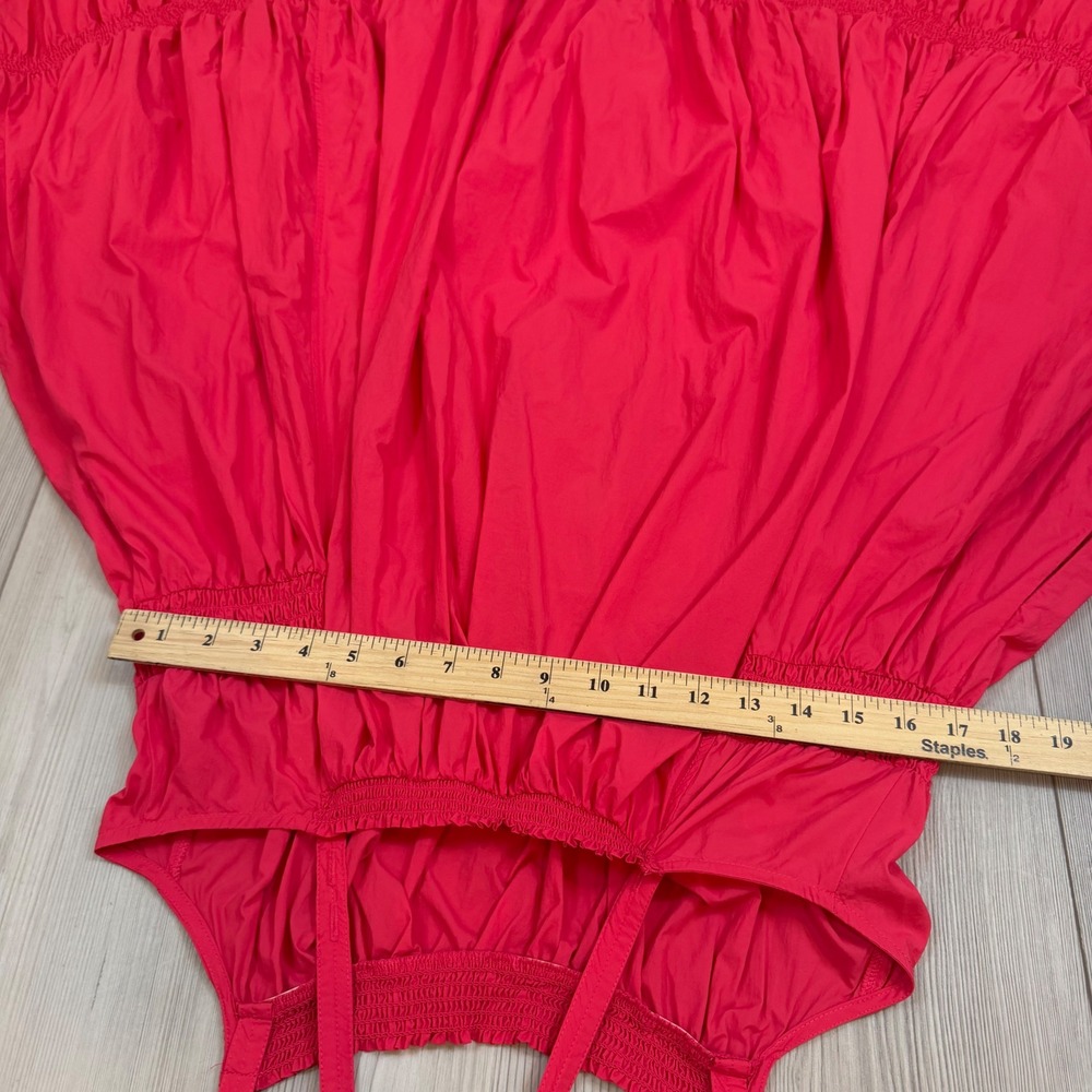 Daily Practice Anthropologie Tiered High-Low Midi Dress Pink Smocked Small - Picture 12 of 13